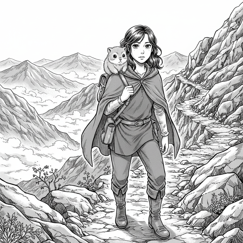 Manga-style AI comic panel from chapter 1 of The Silent Ridge — panel 1